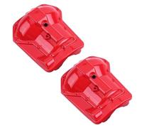 QOAKSDY Pièces RC pour Traxxas pour TRX4 1/10 RC Crawler Car 2 Pièces Couvercle De Boîtier D'essieu Avant Arrière en Métal avec Vis Pièces D'accessoires De Remplacement(Red)