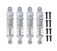 QOAKSDY Pièces RC pour Traxxas pour TRX4M pour Bronco pour Defender Pièces De Mise À Niveau De Voiture sur Chenilles RC 1/18 4 Pièces Amortisseur D'amortisseur À Huile en Métal(Silver)