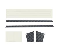 QOAKSDY Pièces RC pour TRX-4M pour Defender 1/18 RC Crawler Car Parts Couvercle De Moteur en Métal Grille D'admission d'air Pédale Latérale Plaque De Protection du Hayon(Side Skirt Plate)