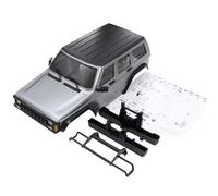 QOAKSDY Pièces RC pour TRX4-M pour Bronco pour Defender pour Cherokee Empattement Kit De Coque De Carrosserie Rigide avec Pare-Chocs Avant Arrière 1/18 RC Chenille(Gray)