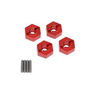 QOAKSDY RC Pièces avec pour ARRMA 3S pour SENTON pour VORTEKS pour Typhon pour Rock pour Granite 1/10 RC Pièces De Voiture 4 en Métal 14mm Adaptateur Moyeu Hexagonal Roue(Red)
