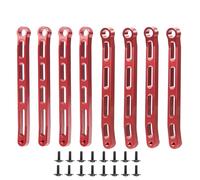 QOAKSDY RC Pièces avec pour MN pour MN78 pour MN82 1/12 rc Car Part Ensemble De Biellettes Direction en Alliage D'aluminium pour Châssis, Tige Fixation, Liaison Suspension(Red)