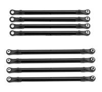 QOAKSDY RC Tige de Traction pour AXIAL pour SCX10 90046 pour TRX4 Accessoires pour Voiture À Chenilles RC 1/10 Ensemble De 8 Biellettes Liaison Empattement 313 Mm(Black)