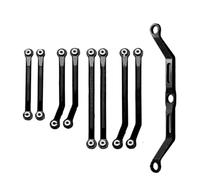 QOAKSDY RC Tige de Traction pour Trx4m 1/18 rc Cars Part Ensemble De Biellettes Direction en Alliage D'aluminium Accessoires Mise À Niveau Pièces Rechange(Black)