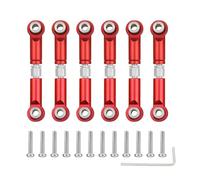 QOAKSDY RC Tige de Traction pour Wltoys A959 A959-B A949 A969 A979 K929 Pièces De Voiture Télécommandée 1/18 Ensemble Biellettes Direction Avant Et Arrière en Métal Servo(Red)