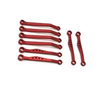 QOAKSDY RC Tige de Traction pour WPL C64 Pièces De Mise À Niveau pour Voiture Télécommandée 1/16, Accessoires en Métal pour Châssis, Ensemble De Tiges De Traction(Red)