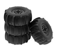 QOAKSDY Voiture Rc Pneus Roue pour ARRMA pour Mojave pour TRAXS pour UDR FS pour Yikong DF7 1/7 rc Car 4 Pièces Pneu 138 Mm 17 Roue Hex De Rechange(Black)