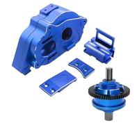 QOAKSDY Voiture télécommandée Pièce pour Arrma pour Kraton pour Outcast 4S V2 pour BLX 1/10 rc Car Upgrade Parts Accessoires Boîte De Vitesses Centrale en Métal Et Ensemble Différentiel(Blue)