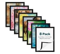 Qobobo Diamond Painting Lot de 8 cadres photo magnétiques auto-adhésifs pour peinture diamant 5D, 30 x 40 cm, noirs