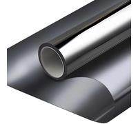 Qobobo Film Fenetre Anti Regard Miroir Film Anti Chaleur 60 x 200 cm Film sans Tain Film Adhésif Vitrage Anti UV pour Maison Bureau Cuisine Argent Noir