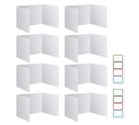 Qobobo Lot de 8 séparateurs de bureau pliables en forme de U - Pour bureau d'apprentissage - École primaire - Avec 8 étiquettes