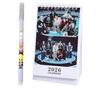 QOCUILC 1 pièce skzz Calendrier De Bureau 2026 Pour Décoration Bureau K-Pop Calendrier Photo « Stay » Calendrier De Soutien Pour Les Fans,Avec stylo griffé Agenda skzz(A)