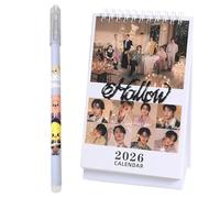 QOCUILC 1 pièce skzz Calendrier De Bureau 2026 Pour Décoration Bureau K-Pop Calendrier Photo « Stay » Calendrier De Soutien Pour Les Fans,Avec stylo griffé Agenda skzz(B)