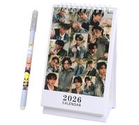 QOCUILC 1 pièce skzz Calendrier De Bureau 2026 Pour Décoration Bureau K-Pop Calendrier Photo « Stay » Calendrier De Soutien Pour Les Fans,Avec stylo griffé Agenda skzz(C)