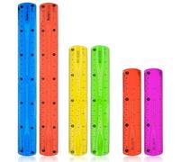 QOCUILC 6 pièces set de règles, règle 30cm règle 20cm règle 15cm, règle colorée incassable pliable pour école bureau maison enfants