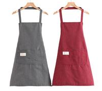 QOCUILC Tablier de cuisine, tablier ajustable, tablier avec poches, tablier unisexe pour cuisiner et faire de la pâtisserie 2 pièces