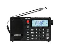 QODOSEN DX-286 Radio Portable à Ondes Courtes FM stéréo/AM/LW/SW, Radio Pleine Bande à Ultra Haute sensibilité avec Puce TEF6686, écran LCD, réveil RDS et Batterie Rechargeable 18650 (Noir)
