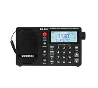 QODOSEN DX-286 Radio Portable à Ondes Courtes FM stéréo/AM/LW/SW Radio Ultra-Sensible à Bande complète utilisant la Puce TEF6686, avec écran LCD, réveil RDS et Batterie Rechargeable 18650 (Noir)
