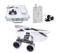 qodxcrfv Loupes Binoculaires Frontales Professionnelles 3.5X LED pour Dentaire, Bijouterie, Chirurgie - Grossissement Optique Verre - Distance Focale 420mm - Léger & Portable avec Étui