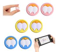 QOEIJEX Lot de 6 Capuchons de Poignée en Forme de Mignon cul de Corgi Coque de Manette en Silicone Souple Compatible avec Switch/OLED/Switch Lite (Rose, Jaune, Bleu,)