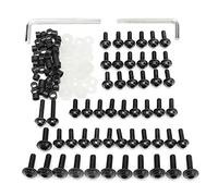 Qoekacy 158 PièCes SéRies Universel Moto CaréNage Vis éCrous Moto Corps Boulons de Travail Vis pour YZF R1 R6 R3 2004-2008 (Noir)