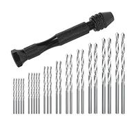 Qoekacy Hand Ensemble De Foret Étau De Précision Avec 25 Mini-Forets Hélicoïdaux Pour Modèle,Bricolage, Fabrication De,Outil De Perçage Polyvalent Pour Outil Rotatif,Métal,Bois,Etc.