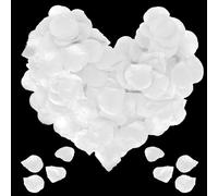 QOEOTUY 1200 Pièces Rose Artificielle - Petale de Rose Decoration pour Mariage, Saint Valentin, Ambiance Romantique (Blanc)