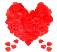 QOEOTUY 1200 Pièces Rose Artificielle - Petale de Rose Decoration pour Mariage, Saint Valentin, Ambiance Romantique (Rouge)