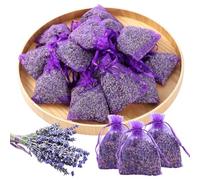 QOEOTUY 20 Sachets de Lavande - Lavande Séchée Naturelle pour Anti Mites Vetements - Sac de Lavandes Anti Odeur pour Armoires et Tiroirs, Placard