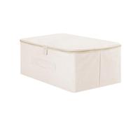 QOEOTUY Boîte de rangement en tissu de 17 l avec couvercle, boîte de rangement à fermeture éclair, boîte de garde-robe 38 x 28 x 16 cm