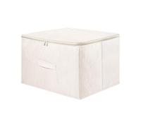 QOEOTUY Boîte de rangement en tissu de 41 litres, panier de rangement avec couvercle, conteneur à fermeture éclair, 45 x 35 x 26 cm