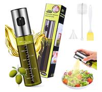 QOEOTUY Spray Huile d'Olive - Pulverisateur Huile Cuisine de Protection UV, avec 1 Brosse, 1 Entonnoir, 1 Brosse à Huile - Vaporisateur Huile Air Fryer pour Griller, Salades