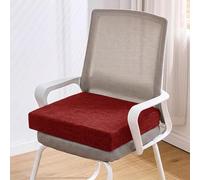 QOEUIUJ Coussin de Chaise à Mémoire de Forme, Galette de Chaise Antidérapante avec Housse Amovible et Lavable, 40/45/50/55cm Carré pour Cuisine Salle à Manger Jardin(Bourgogne,40x40x10cm)