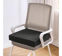 QOEUIUJ Coussin de Chaise à Mémoire de Forme, Galette de Chaise Antidérapante avec Housse Amovible et Lavable, 40/45/50/55cm Carré pour Cuisine Salle à Manger Jardin(Gris foncé,50x50x10cm)