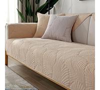 QOEUIUJ Housse de Canapé d'angle en Forme de L Housse Velours Épaisse, Matelassée et Réversible avec Fixation Anti-Dérapant for Canapés Sectionnels(Abricot,110x240cm/43x94in)