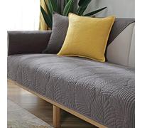 QOEUIUJ Housse de Canapé d'angle en Forme de L Housse Velours Épaisse, Matelassée et Réversible avec Fixation Anti-Dérapant for Canapés Sectionnels(Gris foncé,90x180cm/35x71in)