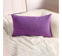 QOEUIUJ Housse de Coussin Polaire Jacquard Extensible 30×50 40×60 Taie d'oreiller Carré 50×50 60×60 Zip Invisible Protège-Coussin Rectangulaire Canapé Lit Salon Décor Maison(Purple,60x100 cm 1pc)