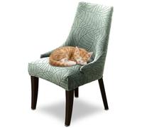 QOEUIUJ Housse de Fauteuil Crapaud Extensible pour Salle à Manger, Housse de Chaise à Oreilles avec Accoudoirs Inclinés, Protège-Fauteuil Rembourré Lavable, Lot de 1/2/4/6(Vert,2pcs)