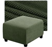 QOEUIUJ Housse de Pouf Carré 35x35 50x50 Housse de Ottomane 40x40 45x45 60x60 Housse de Tabouret 100x100 30×30 Housses de Repose-Pieds en Jacquard(Vert armée,90x90cm)