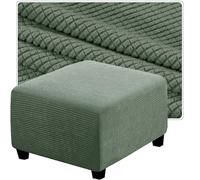 QOEUIUJ Housse de Pouf Carré 35x35 50x50 Housse de Ottomane 40x40 45x45 60x60 Housse de Tabouret 100x100 30×30 Housses de Repose-Pieds en Jacquard(Herbe Verte,90x90cm)