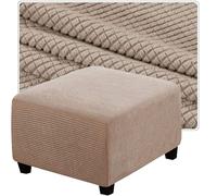 QOEUIUJ Housse de Pouf Carré 35x35 50x50 Housse de Ottomane 40x40 45x45 60x60 Housse de Tabouret 100x100 30×30 Housses de Repose-Pieds en Jacquard(Kaki,90x90cm)