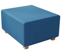 QOEUIUJ Housse de Pouf Carré en Velours Doux 60-99cm, Revêtement Extensible pour Repose-Pieds, Protection de Meuble Élégante et Lavable, Ajustement Universel(Bleu,97x97cm)