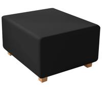 QOEUIUJ Housse de Pouf Carré en Velours Doux 60-99cm, Revêtement Extensible pour Repose-Pieds, Protection de Meuble Élégante et Lavable, Ajustement Universel(Noir,61x61cm)