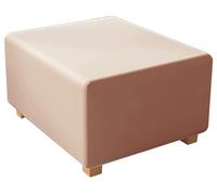 QOEUIUJ Housse de Pouf Carré en Velours Doux 60-99cm, Revêtement Extensible pour Repose-Pieds, Protection de Meuble Élégante et Lavable, Ajustement Universel(Brun Clair,71x71cm)