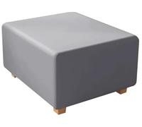 QOEUIUJ Housse de Pouf Carré en Velours Doux 60-99cm, Revêtement Extensible pour Repose-Pieds, Protection de Meuble Élégante et Lavable, Ajustement Universel(Gris foncé,89x89cm)