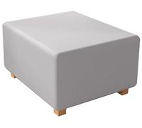 QOEUIUJ Housse de Pouf Carré en Velours Doux 60-99cm, Revêtement Extensible pour Repose-Pieds, Protection de Meuble Élégante et Lavable, Ajustement Universel(Gris Clair,66x66cm)