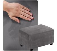 QOEUIUJ Housse de Pouf de Taille Personnalisée, Housse de Repose-Pieds Velours, Protecteur de Ottomane, Dites-Moi la Taille Dont Vous Avez Besoin et Nous la personnaliserons for Vous(Gris,70x90cm)