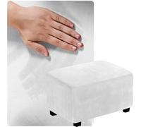 QOEUIUJ Housse de Pouf de Taille Personnalisée, Housse de Repose-Pieds Velours, Protecteur de Ottomane, Dites-Moi la Taille Dont Vous Avez Besoin et Nous la personnaliserons for Vous(Ivory,70x100cm)