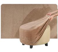 QOEUIUJ Housse de Pouf Rond 40cm 60cm 35cm Extensible Velours Protecteur Ottomane 40x40 60×60 Cover de Protection for Repose Pieds Tabouret(Chameau,Diameter 40cm)