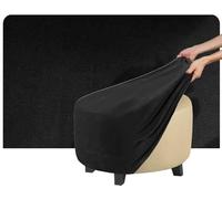 QOEUIUJ Housse de Pouf Rond 40cm 60cm 35cm Extensible Velours Protecteur Ottomane 40x40 60×60 Cover de Protection for Repose Pieds Tabouret(Noir,Diameter 43cm)